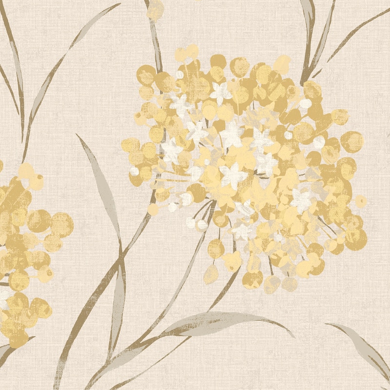 Laura Ashley Giselle Ochre Wallpaper