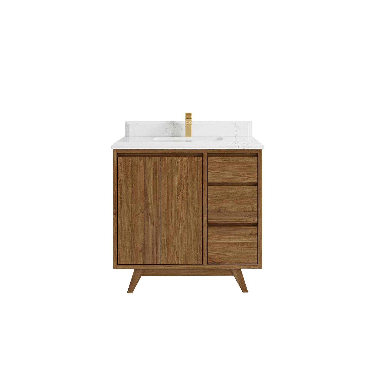 Willow Collections 36 in. W x 22 in. D Madison Teak Center Sink Bathroom Vanity with Countertop