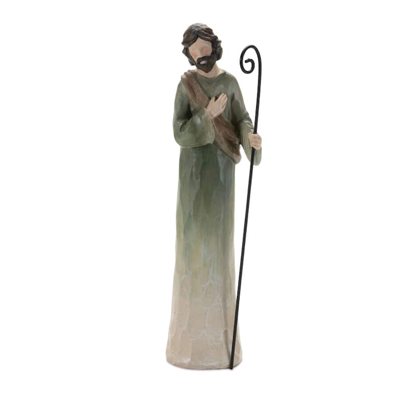 Carved Christmas Nativity Figurine Decorations - 5.25" - Set of 9