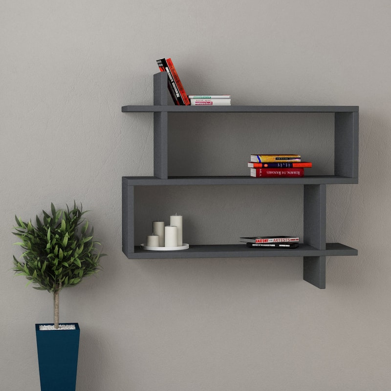 Westcott Modern Wall Shelf - Charcoal Grey