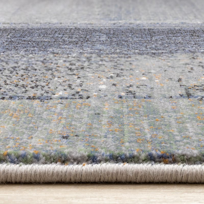 Amelia Collection - Dense Abstract Art Blue Green Area Rug