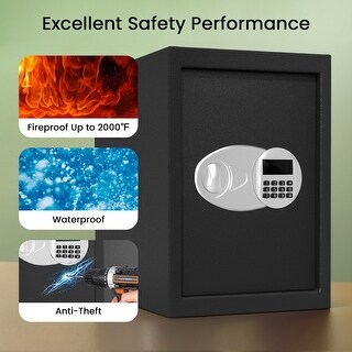 Generic Safe Basics Steel Security Safe with Electronic Keypad for Secure Documents ...
