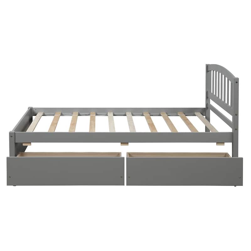 Twin Platform Storage Bed Wood Bed Frame
