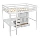 preview thumbnail 3 of 20, Modern Full Size Loft Bed with Built-in Desk，Storage Shelves and Drawers for Bedroom