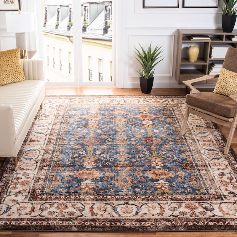 SAFAVIEH Bijar Hayna Traditional Oriental Distressed Rug - 4' x 6' - Royal/Ivory