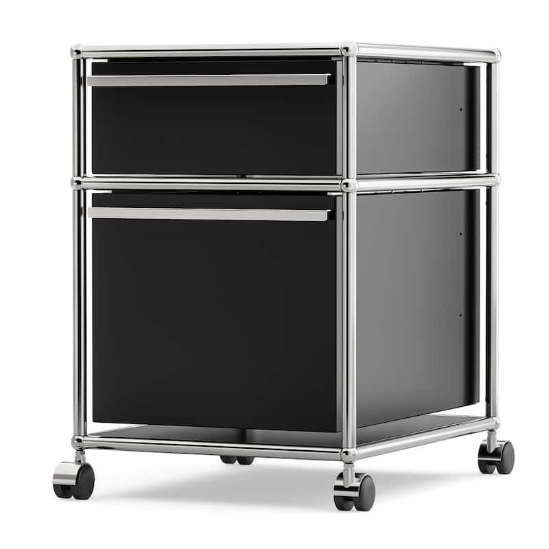 Modern 2/3-Drawer Wheel File Storage Cabinet with Stainless Metal