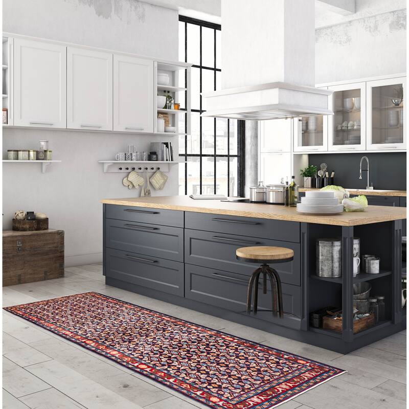 ECARPETGALLERY Hand-knotted Andelz Dark Navy Wool Rug - 3'5 x 10'0