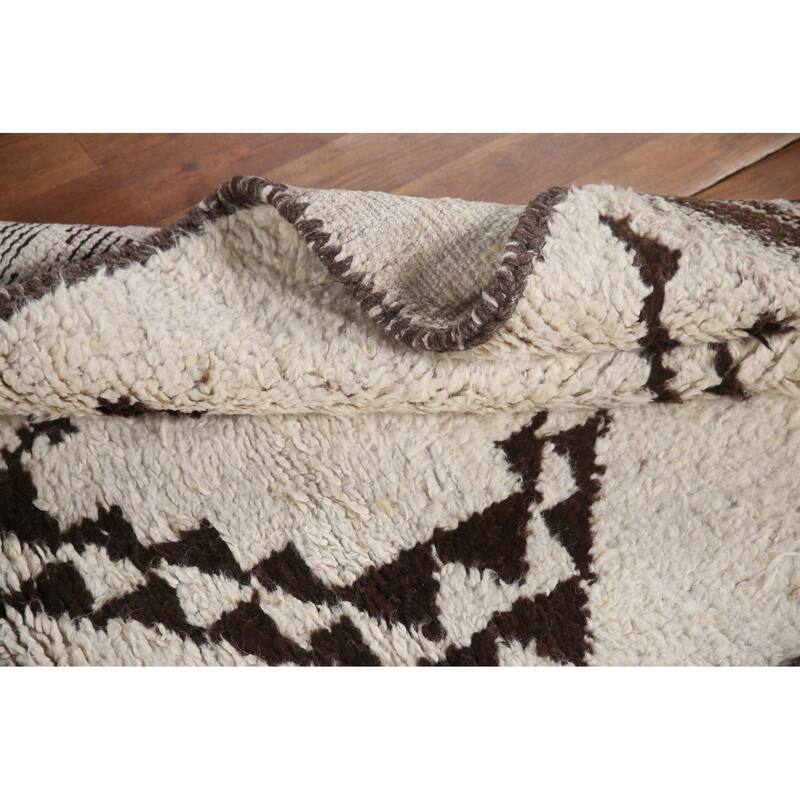 Ivory Anatolian Turkish Runner Rug Handmade Wool Carpet - 3'3"x 11'1"