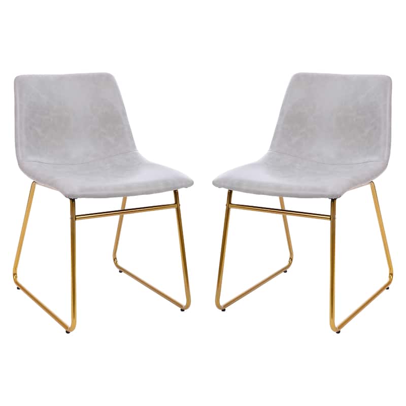 18 Inch Indoor Dining Table Chairs, LeatherSoft Upholstery-Set of 2