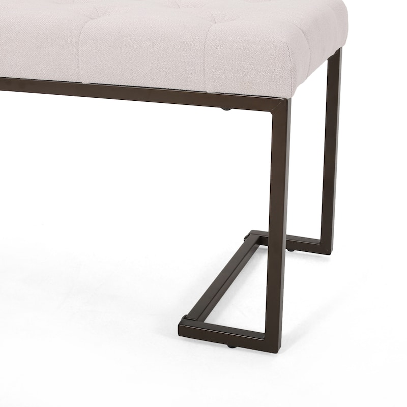 Roomfitters Upholstered Button Tufted Bench with Metal Frame, Entryway or Bedroom Accent Seat