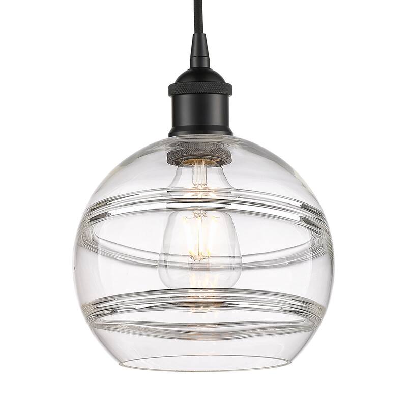 Innovations Lighting 616-1P 10 8 Rochester Pendant Rochester 8" Wide - Matte Black / Clear