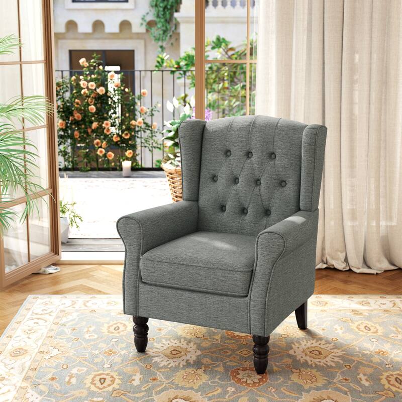 Modern Classic Button Tufted Accent Chair Upholstered Armchair