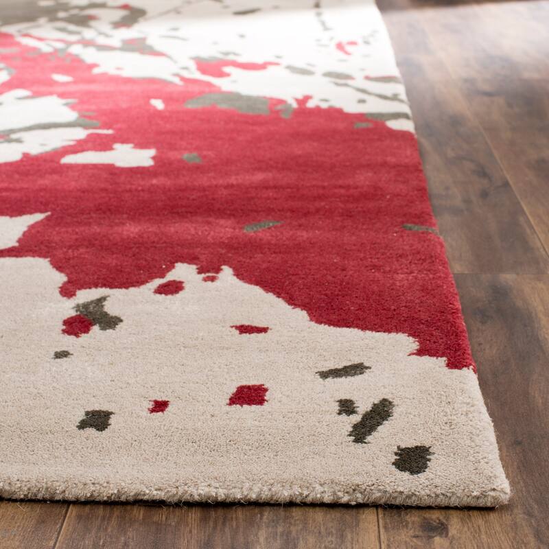 SAFAVIEH Handmade Soho Jesica Modern Abstract Beige Wool Rug