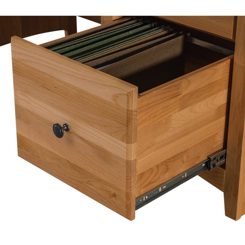 Arch+Haven Solid Wood 4 Drawer Desk