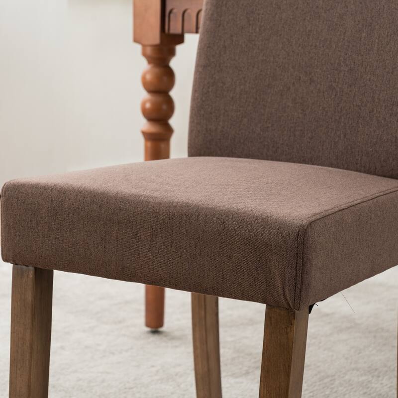 Upholstered Modern Dining Chairs, Linen Fabric Side Chairs Set of 2