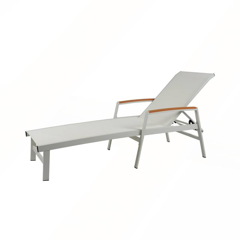 Aluminum Frame Mesh Seating Adjustable Chaise Lounge
