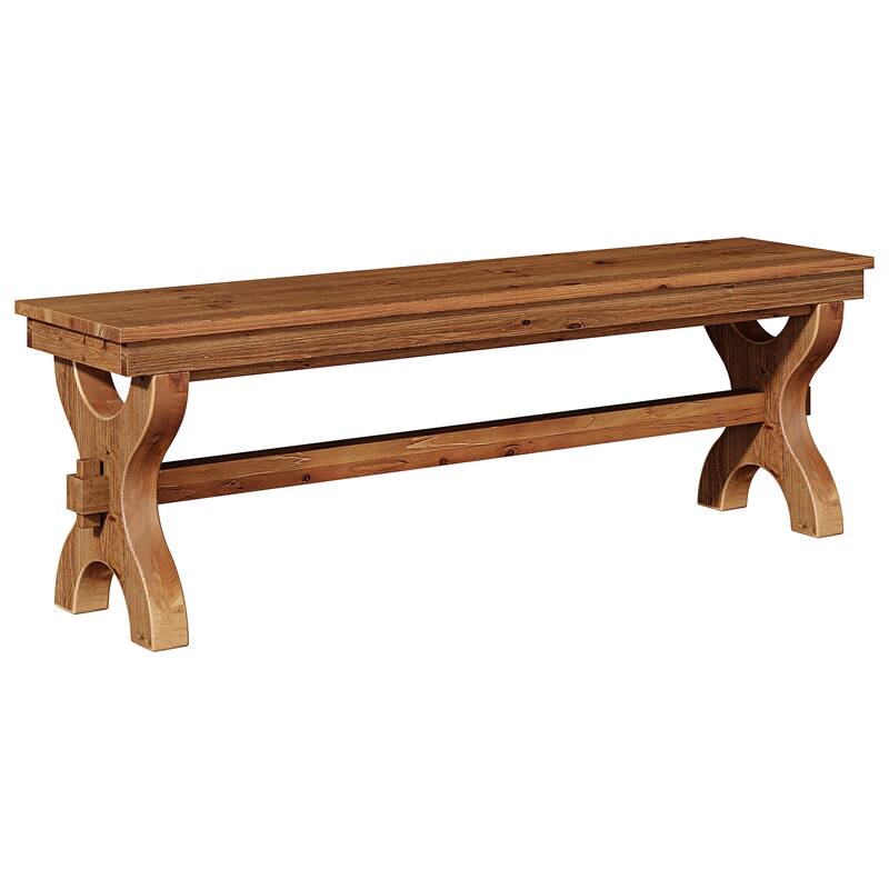 Solid Wood Entryway Bench, Farmhouse Dining Bench, Hallway Accent Seat Bench for Living Room Bedroom