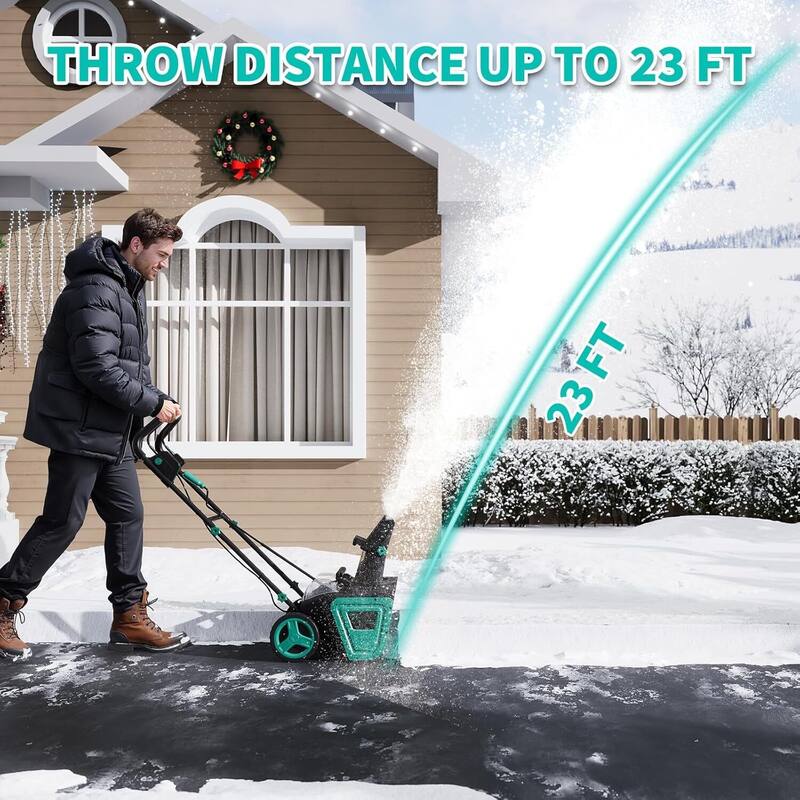 Corded 20 inch Electric Snow Blower Corded, Snow Thrower for Walkways Deck - N/A