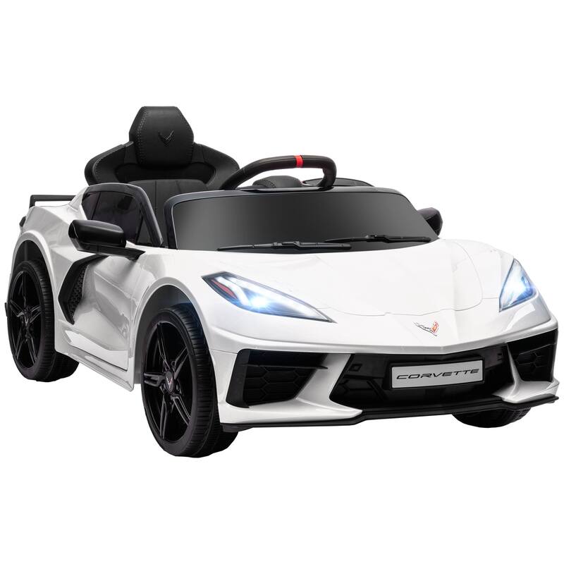 12V Kids Ride-On Chevrolet Corvette Licensed Car with Suspension, USB Music Port, and Dual Driving Modes for 3-6 Years