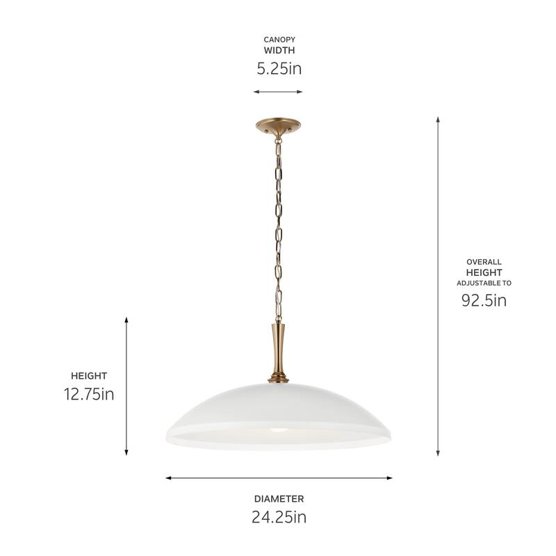 Delarosa 24.25 in. 1-Light Oversized Pendant Light