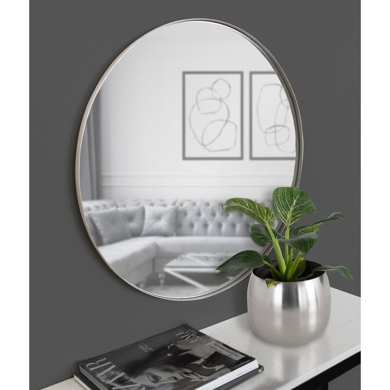 Kate and Laurel Rollo Round Framed Wall Mirror