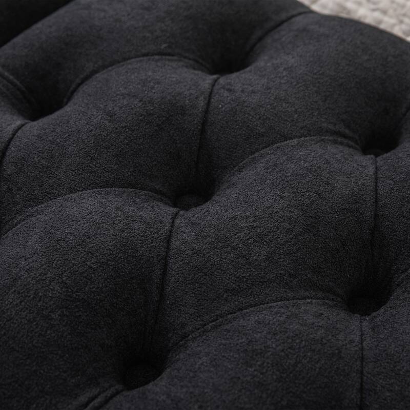 65.7"W Tufted Upholstered Storage Bench With Double Lids,Rubberwood Legs