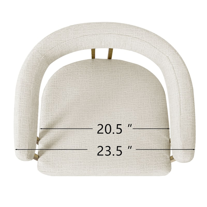 25" Seat Height Upholstered Chenille Gold Matel Counter Stool