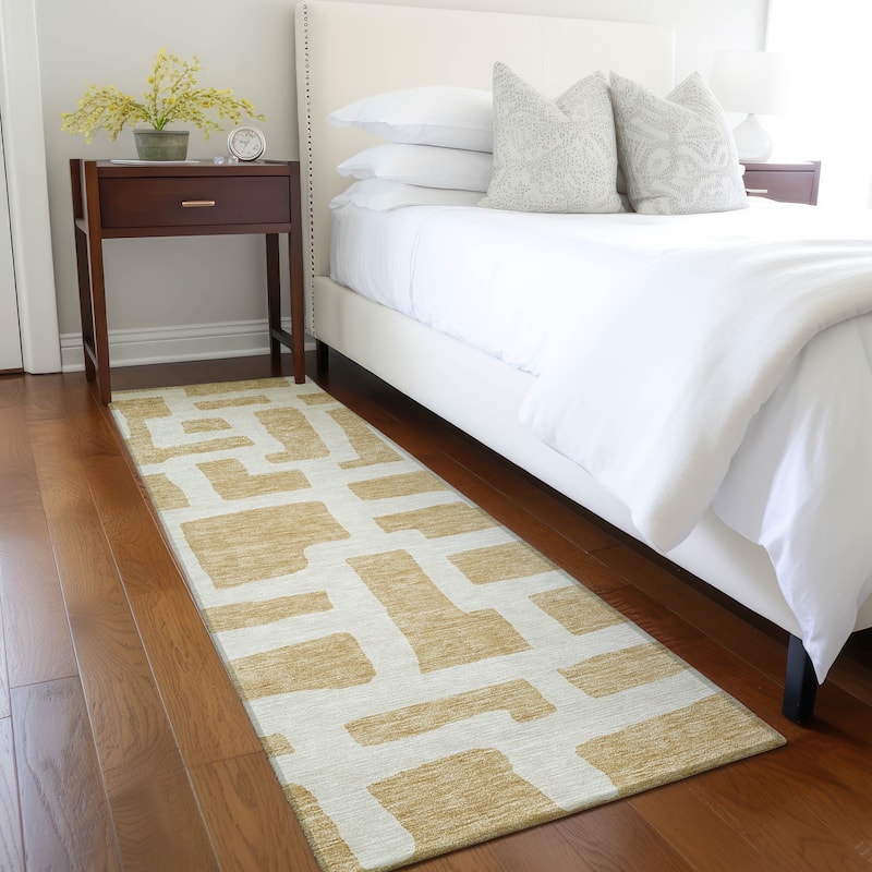 Machine Washable Indoor/ Outdoor Chantille Contemporary Geo Rug