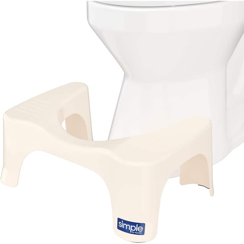 Squatty Potty Simple Bathroom Toilet Stool, Buttercream 7 Inch Ergonomic Stool - Posture-Enhancing Bathroom Footrest