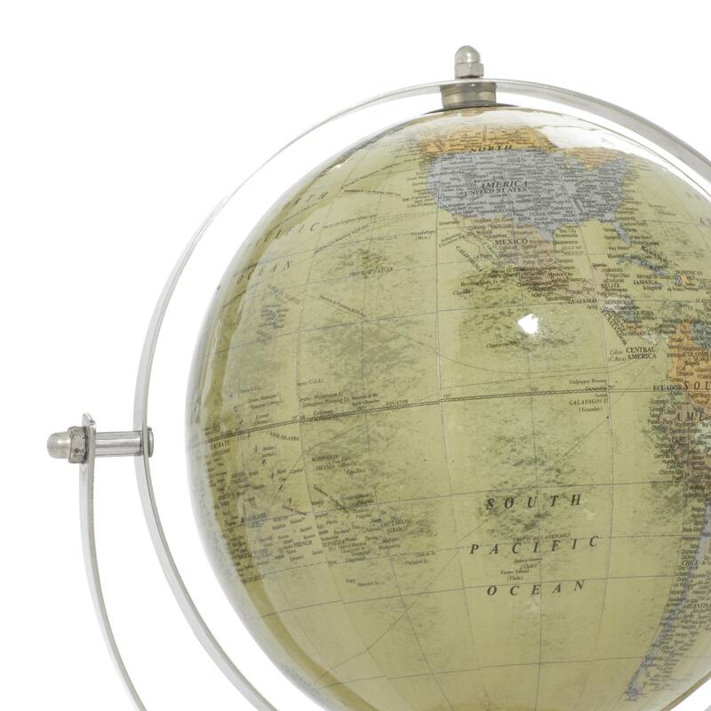 Stainless Steel Metal Globe - Silver - Roche River Decor
