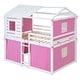 preview thumbnail 9 of 37, Full Size Solid Wood House Bunk Bed with Tent, Ladder, and Fence