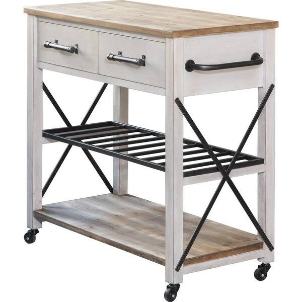 Shop Firstime Co Aurora Farmhouse Kitchen Cart Wood 31 5 X 16 X 31 5 In American Designed 31 5 X 16 X 31 5 In Overstock 31804814