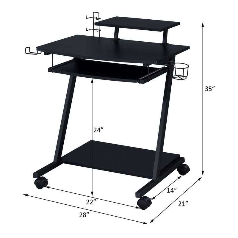 Ordrees Black Finish Gaming Desk
