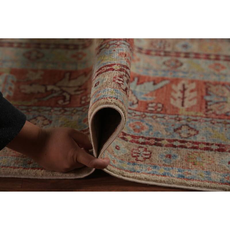 Vegetable Dye Heriz Serapi Oriental Rug Hand-Knotted Beige Wool Carpet - 10'1"x 12'8"