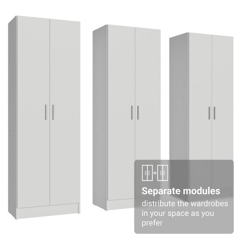 Madesa Wardrobe Cabinet with 6 Doors and 15 Utility Shelves