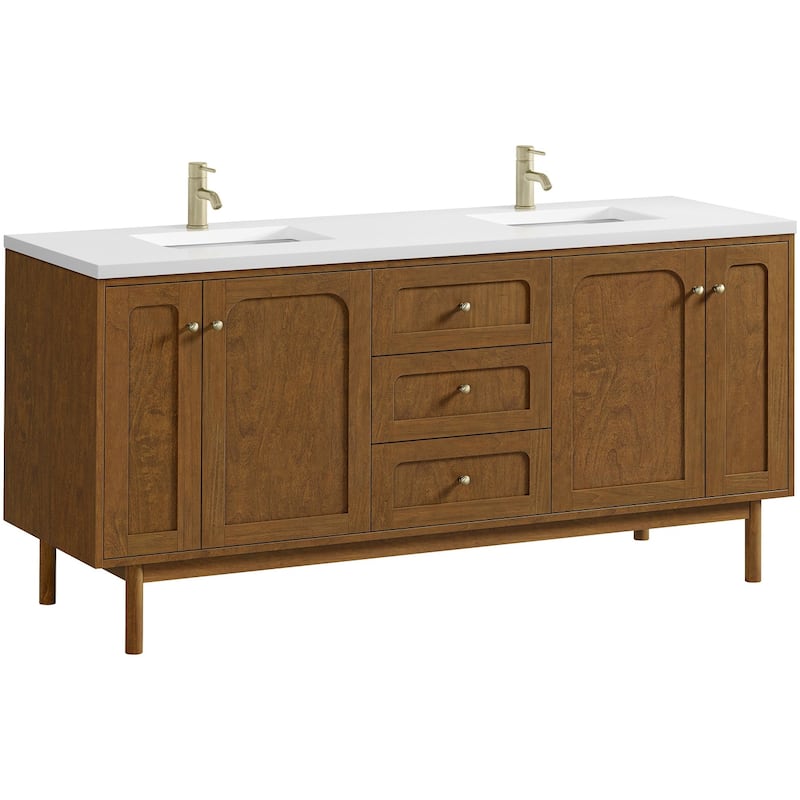 James Martin Vanities 545-V72-1WZ Laurent 72" Double Basin Poplar Wood