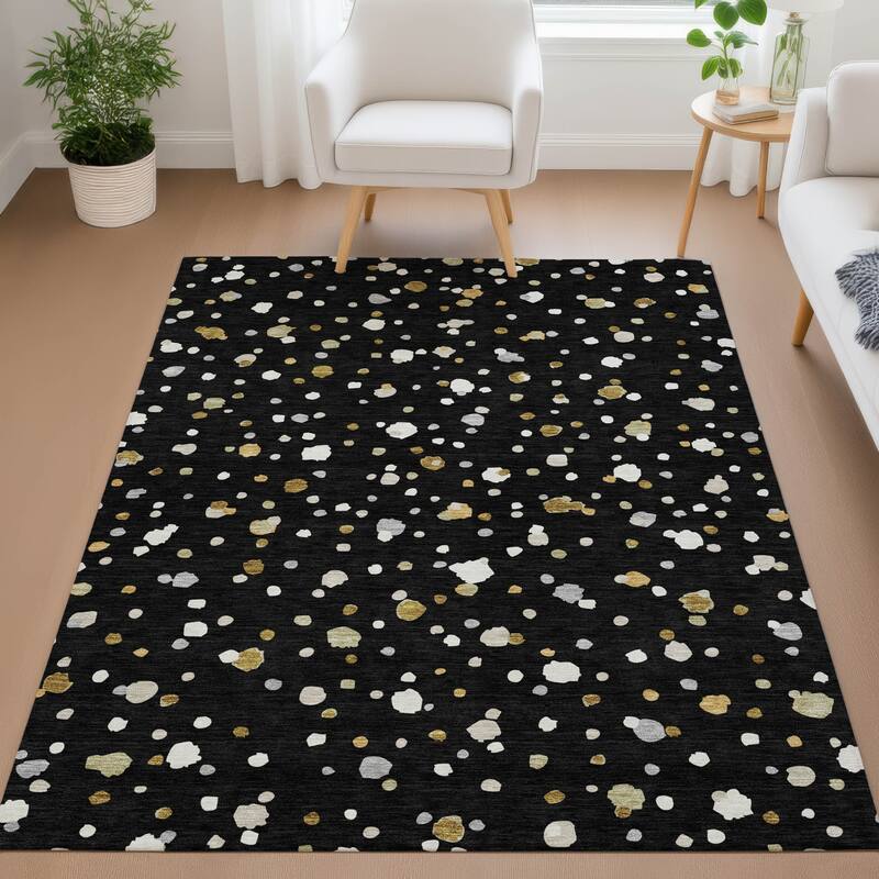 Machine Washable Indoor/ Outdoor Contemporary Sheinelle Chantille Rug
