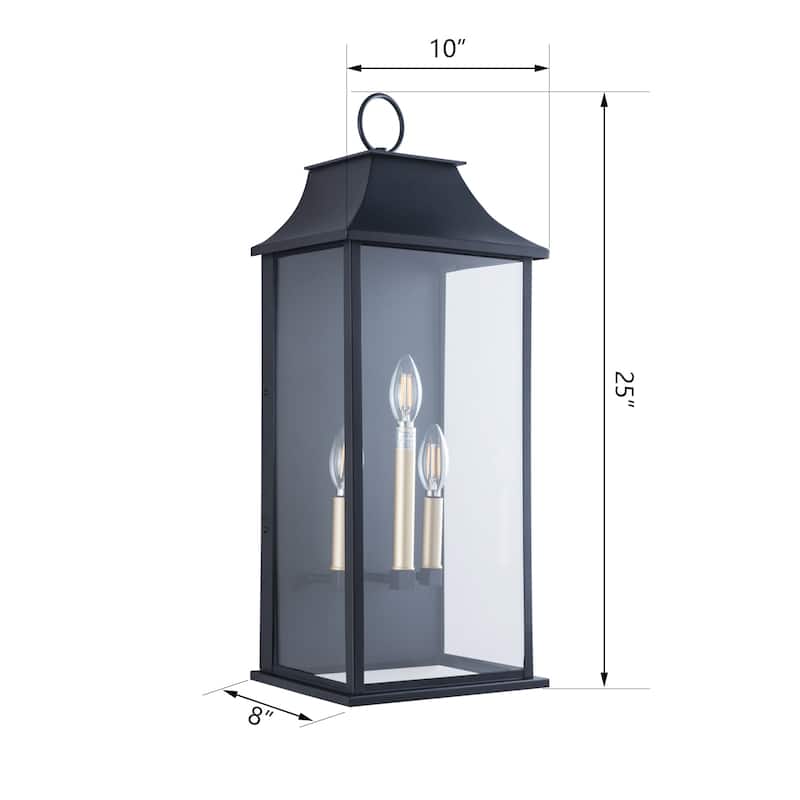 Maxax Black Metal Glass Shade Outdoor Wall Light