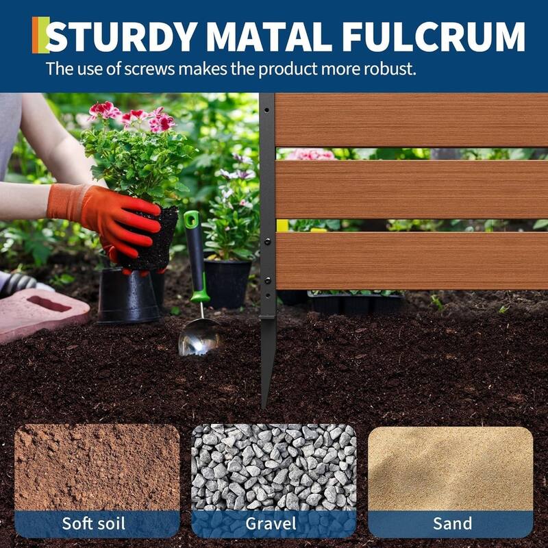 2-Pack 49 x 38 in Natural Cedar Privacy Screen No-Dig Outdoor Fence for Trash Can AC Unit and Patio Black