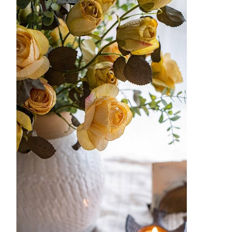 RusticReach Dry Flower Dry Rose Stem White or Yellow 23" Tall - Yellow - [A]-One Stem