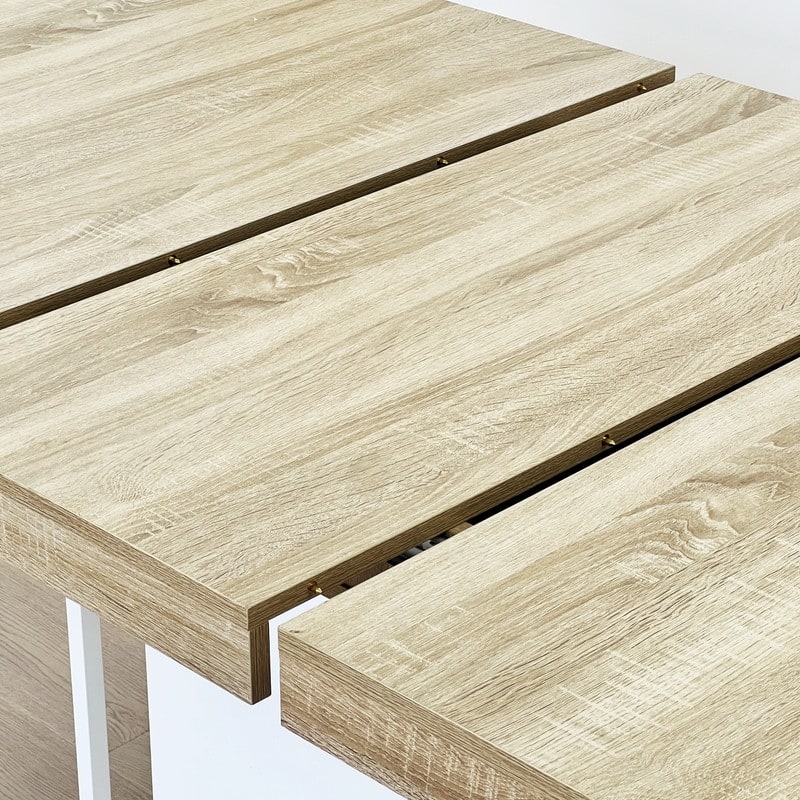 Rectangle extendable dining table for 6-10 people aged effect wood