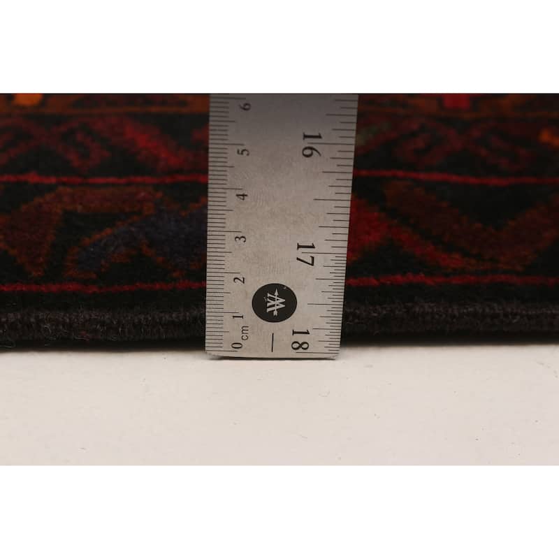 Teimani Black, Orange Rug 3'11" x 7'3" - 3'11 x 7'3