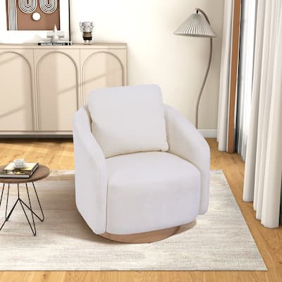 30.3"W Swivel Accent Barrel Chair and Comfy Round Accent Single Sofa Chair, 360 Degree Club Chair, Lounge Armchair for Room