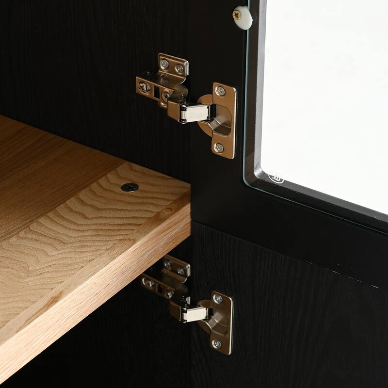 74.5''HDisplay Cabinet Bookcase with Storage, , Mid-Century Modern Bookshelf Curio Cabinet for Hallways