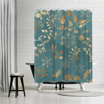 Americanflat 71" x 74" Shower Curtain, Golden Ornate by PI Creative Art