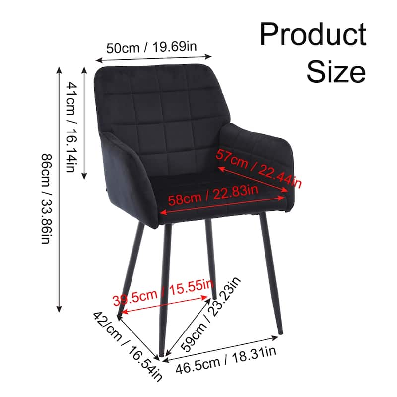 Dining Chairs,Upholstered Kitchen Chairs with Comfortable Seat - Black