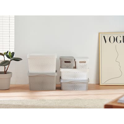 HANAMYA Lidded Storage Bin Organizer