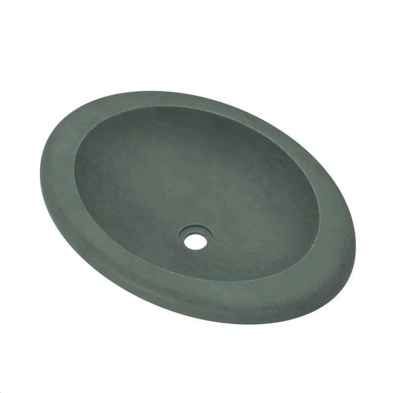 Cuyama NativeStone and Concrete Drop-in Bathroom Sink - 21" x 15" x 5" - Forest