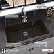 preview thumbnail 34 of 52, Karran Top Mount 33 in. Large Single Bowl Quartz Workstation Kitchen Sink