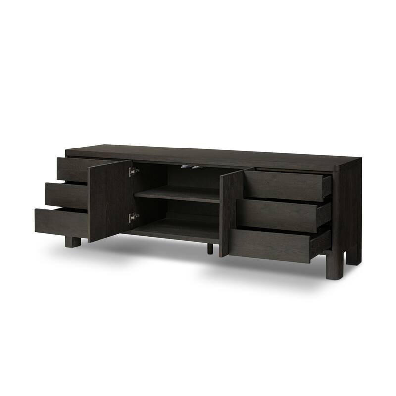 Marie Media Console-Smoked Black Oak Veneer